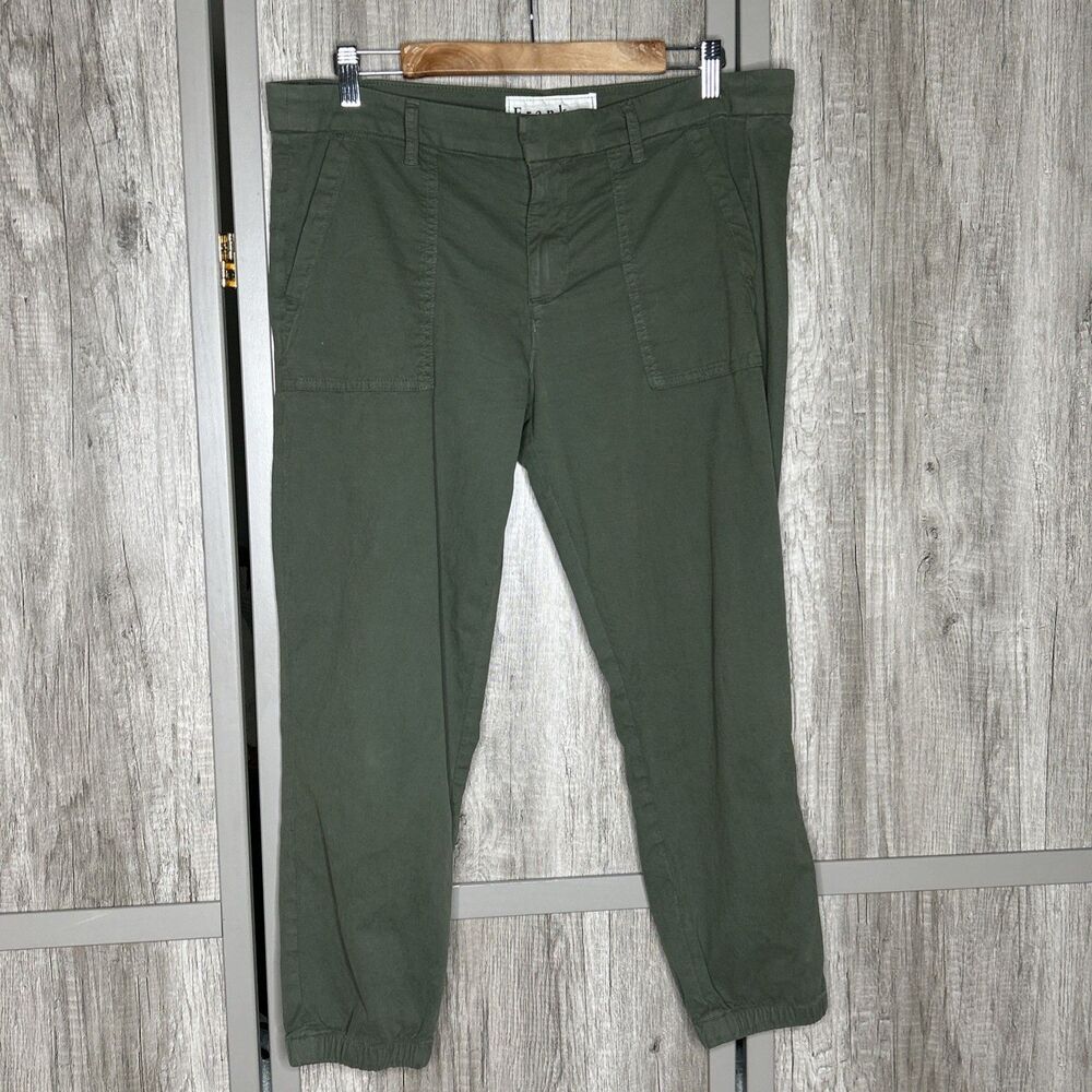 Frank Eileen Jogger Pants Foxrock Size 10 Pockets Green Color